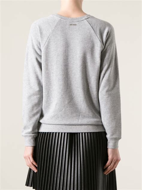 women's michael kors sweatshirt|michael kors grey crewneck sweatshirt.